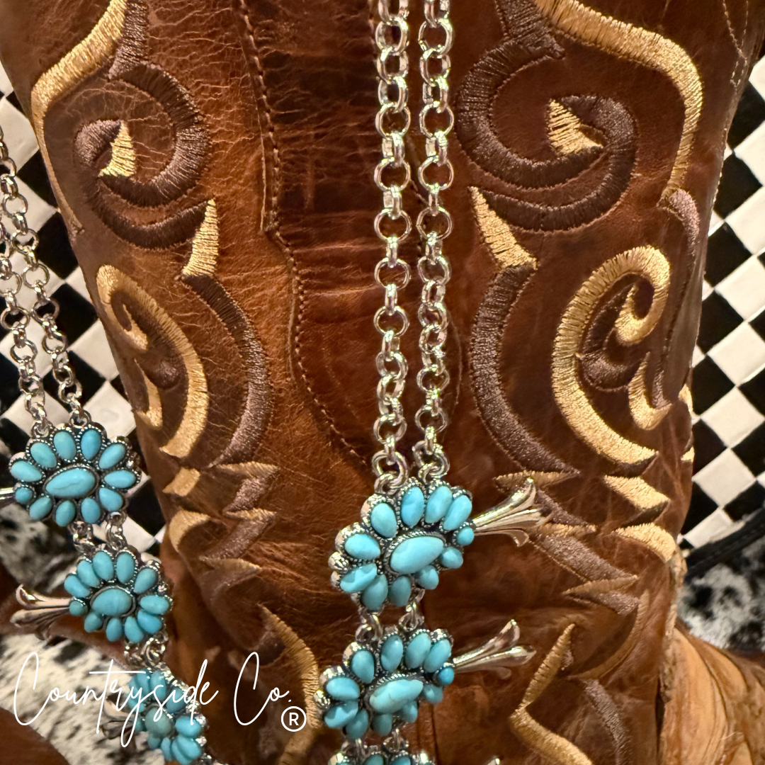 Turquoise Squash Blossom Statement Necklace