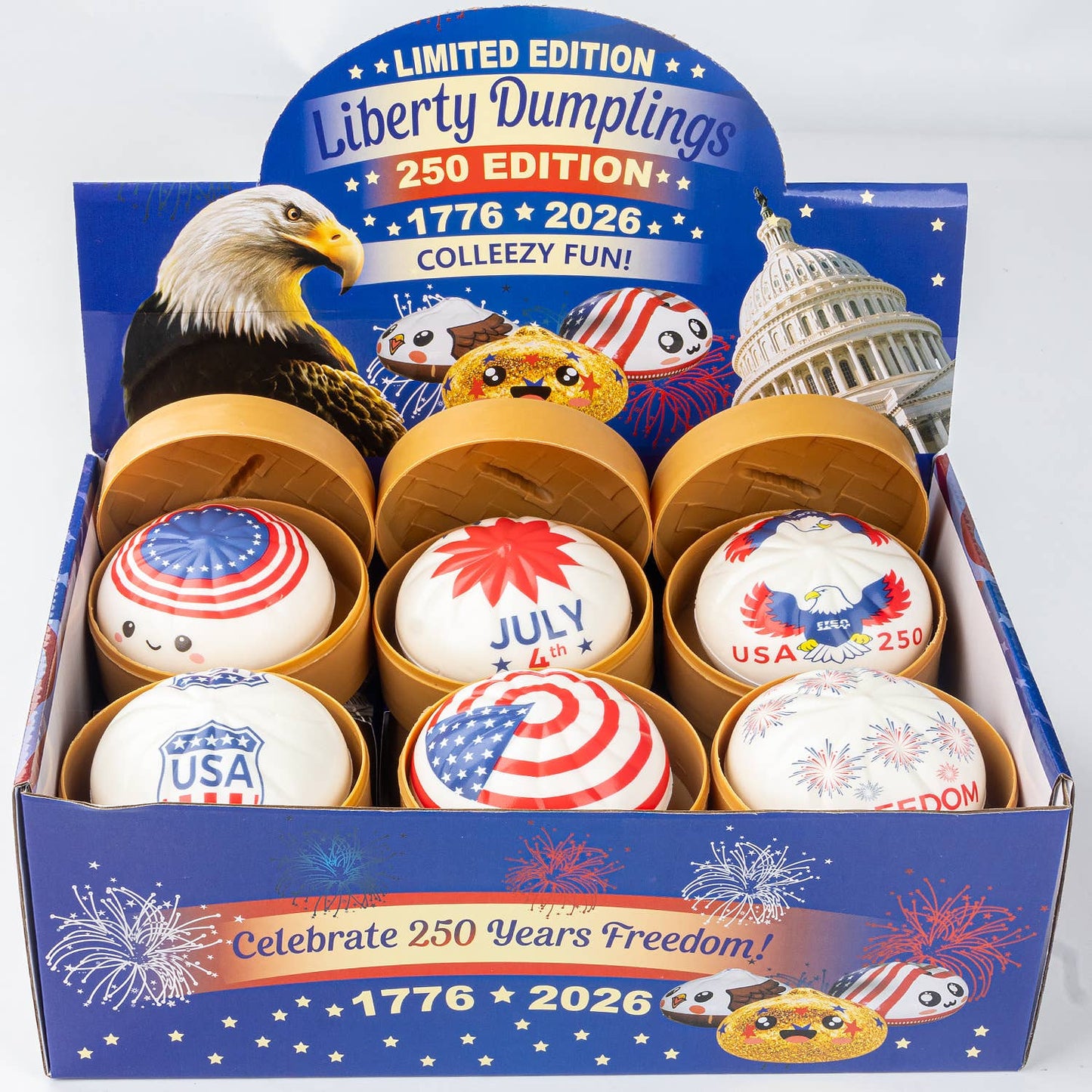 4th of July flag USA DUMPLINGS Squishy squeeze Toy