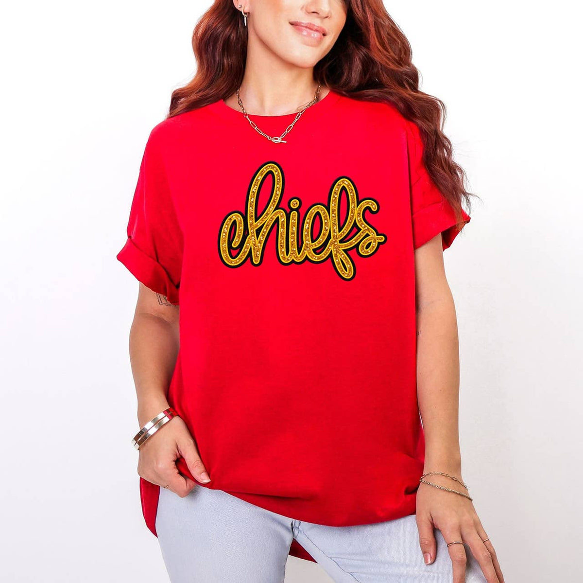 Chiefs Gold Sequin Tee