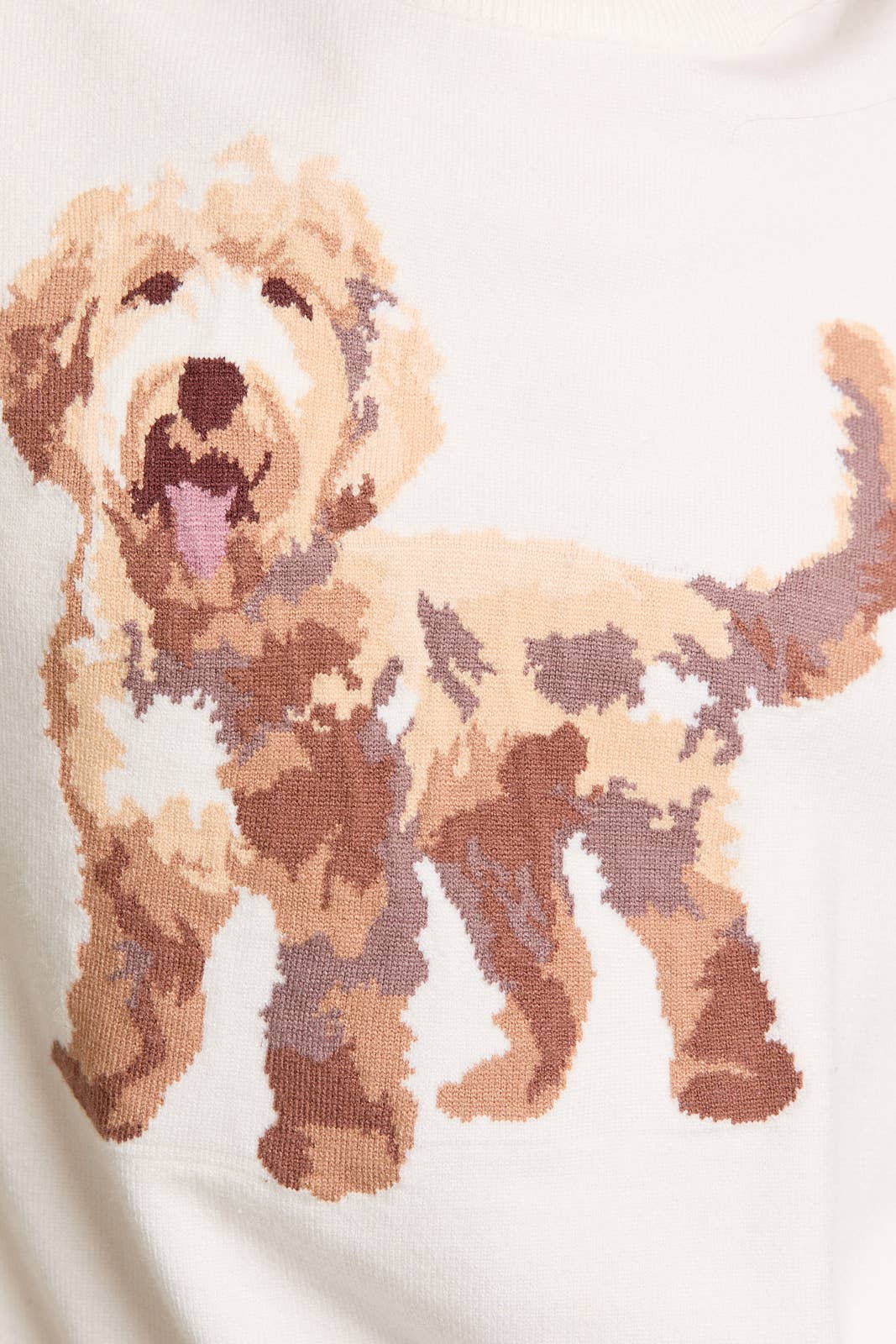 CREW NECK PUPPY GRAPHIC SWEATER