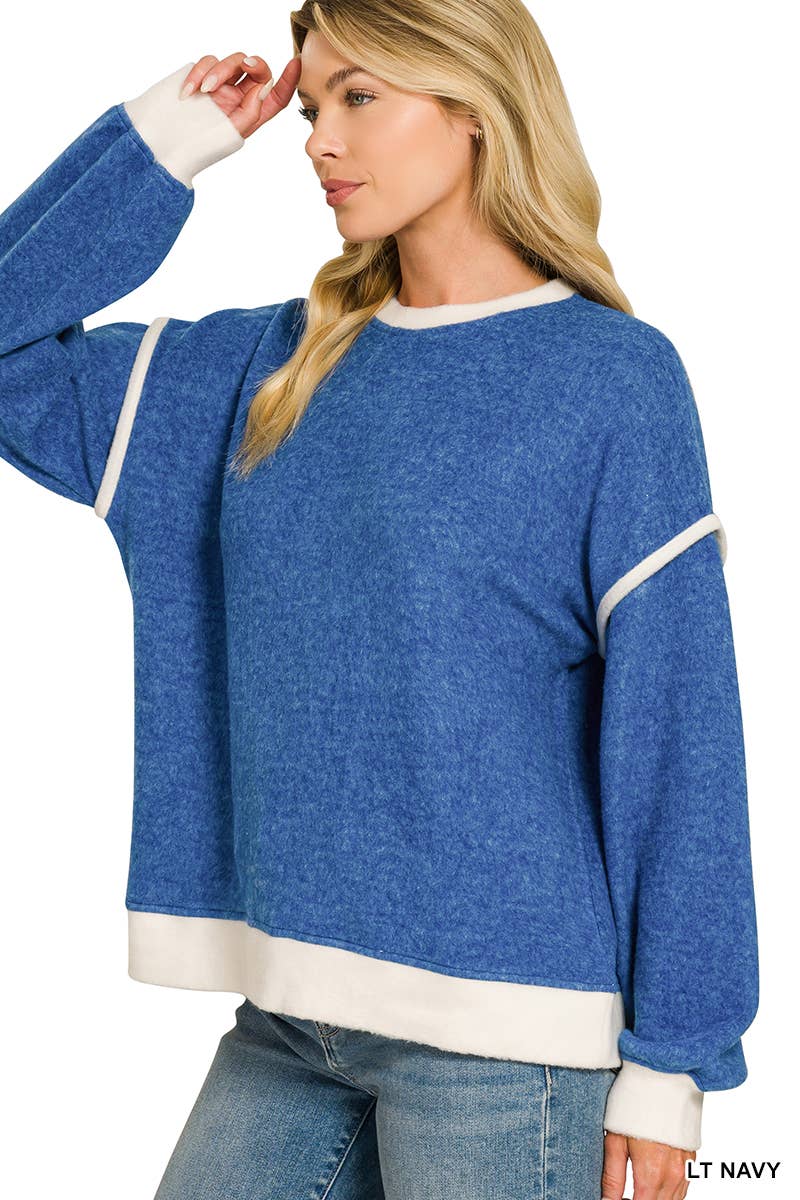 Contrast Trim Sweater