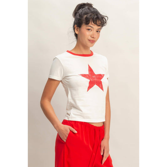 Star Graphic Crew Neck T-Shirt