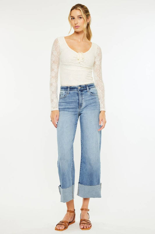 CRATER HIGH RISE CROP WIDE LEG