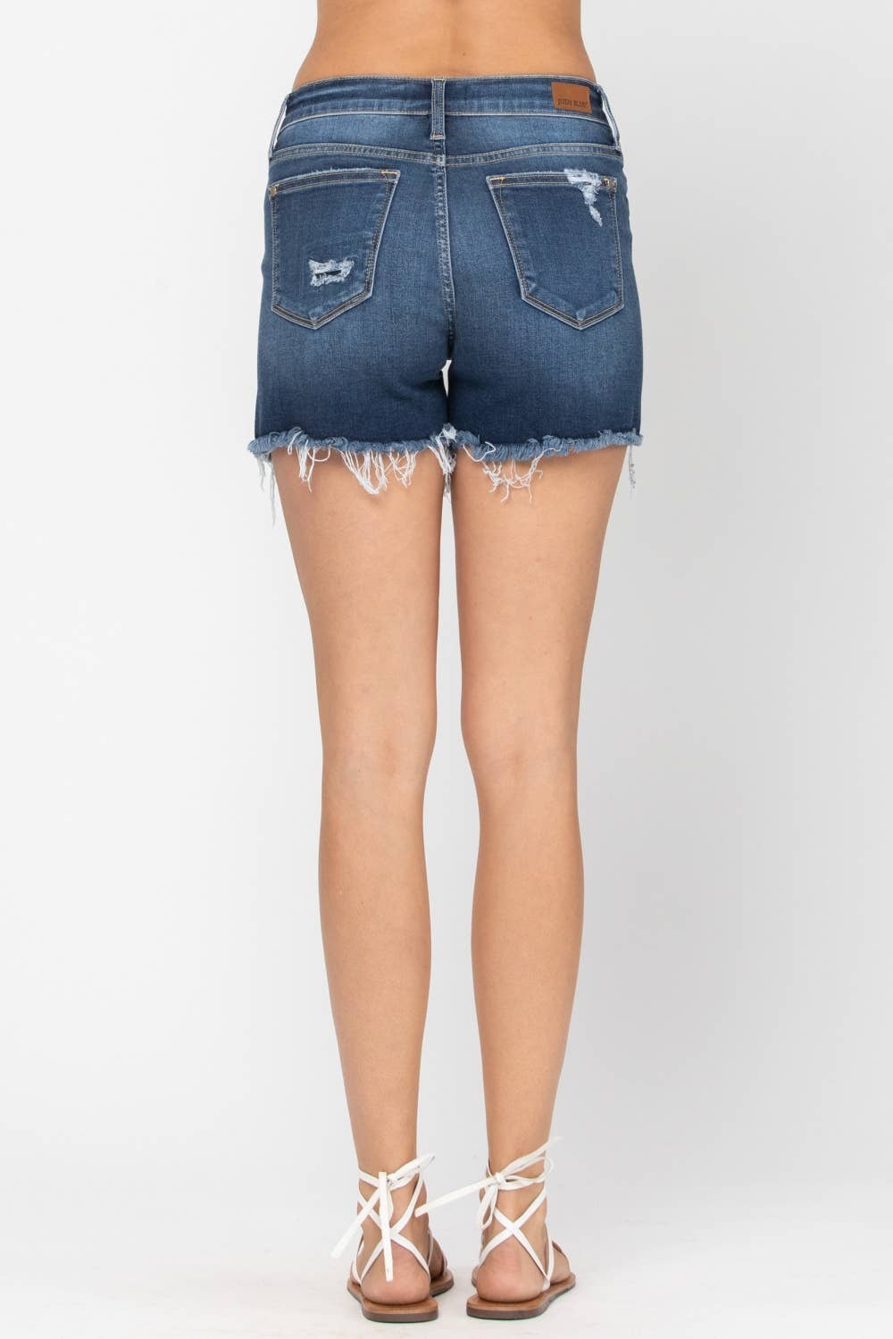 Mid-Rise Patch Cut Off Shorts