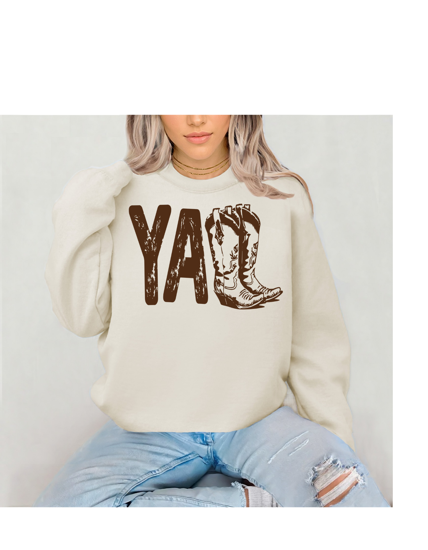 Yall western graphic crewneck sweatshirt