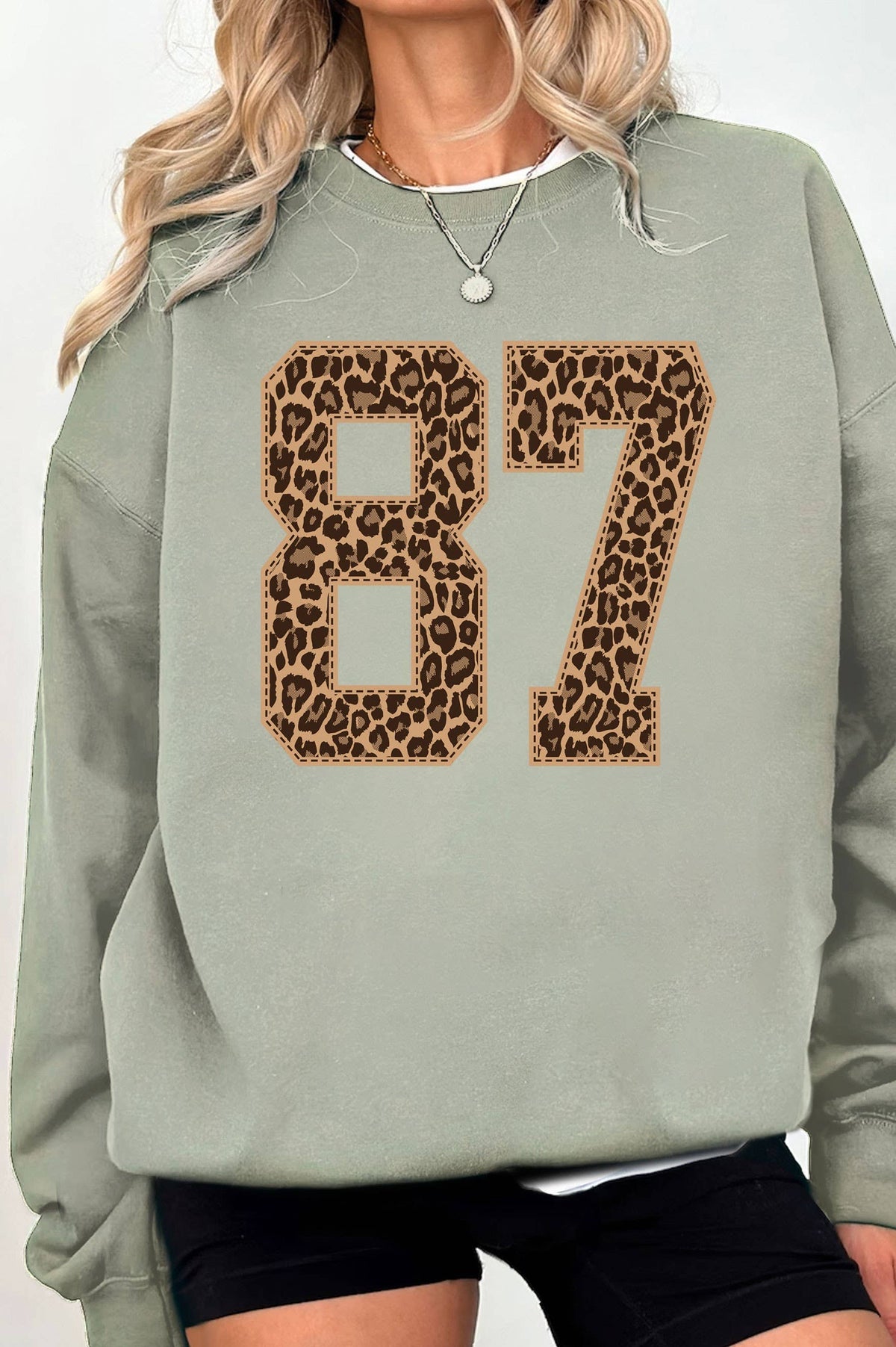 87 LEOPARD GRAPHIC BRUSHED SWEATSHIRTS