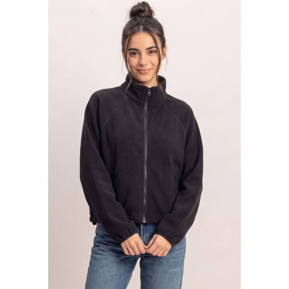 High Neck Fleece Zip-Up