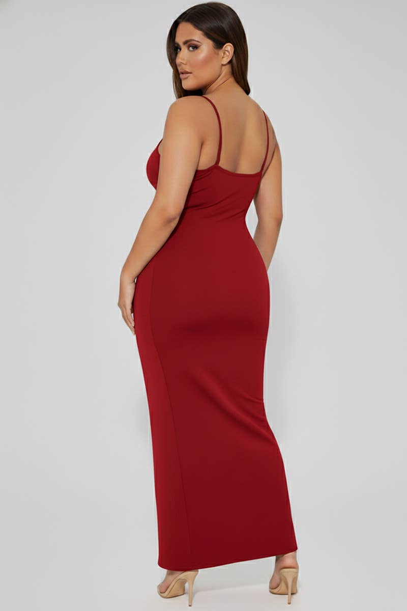 Plus Ribbed Mermaid Hem Cami Dress