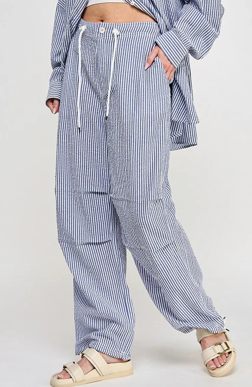 Blue Pinstriped Pants