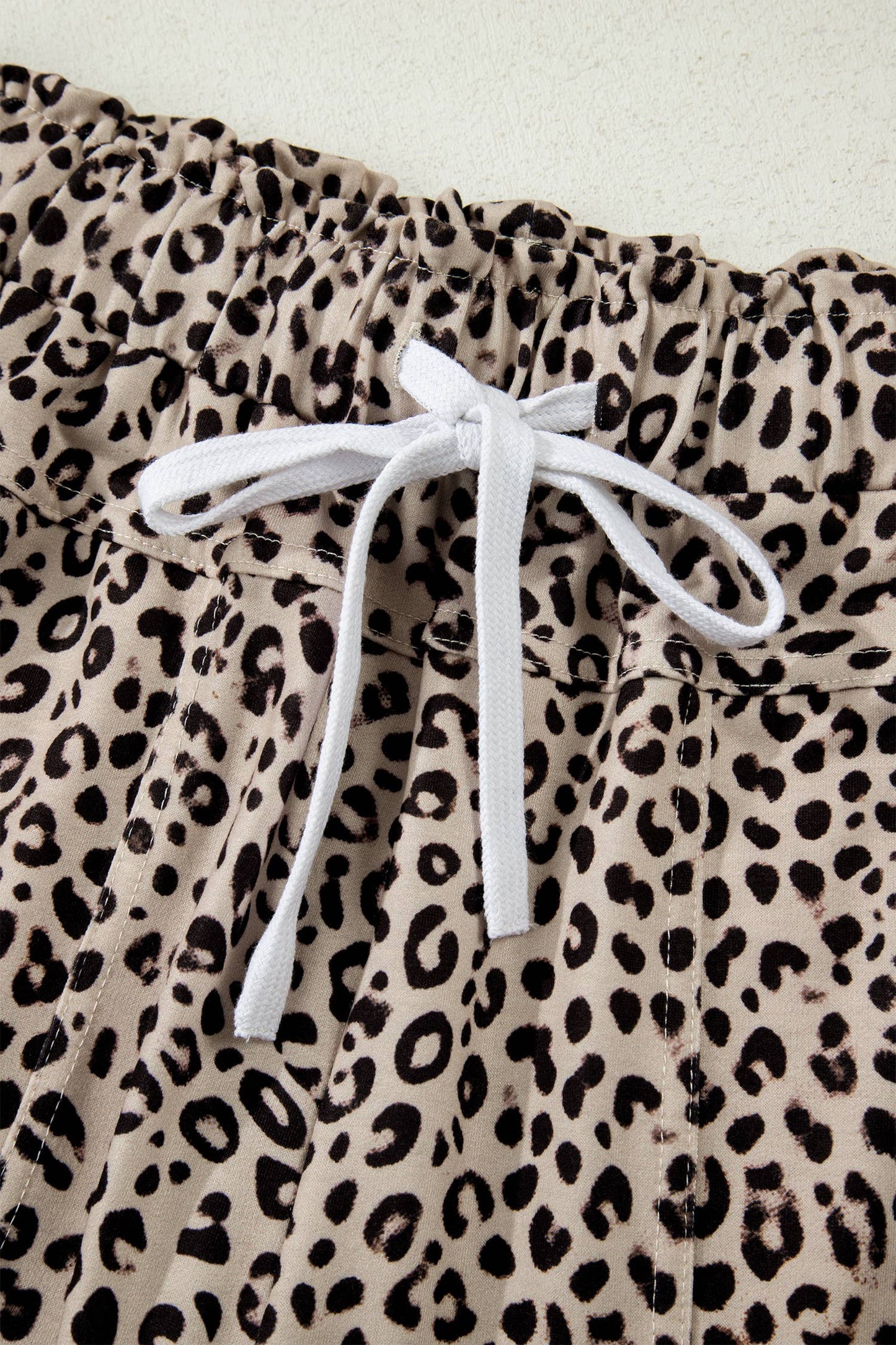 Animal Print Wide Leg Terry Knit Pants