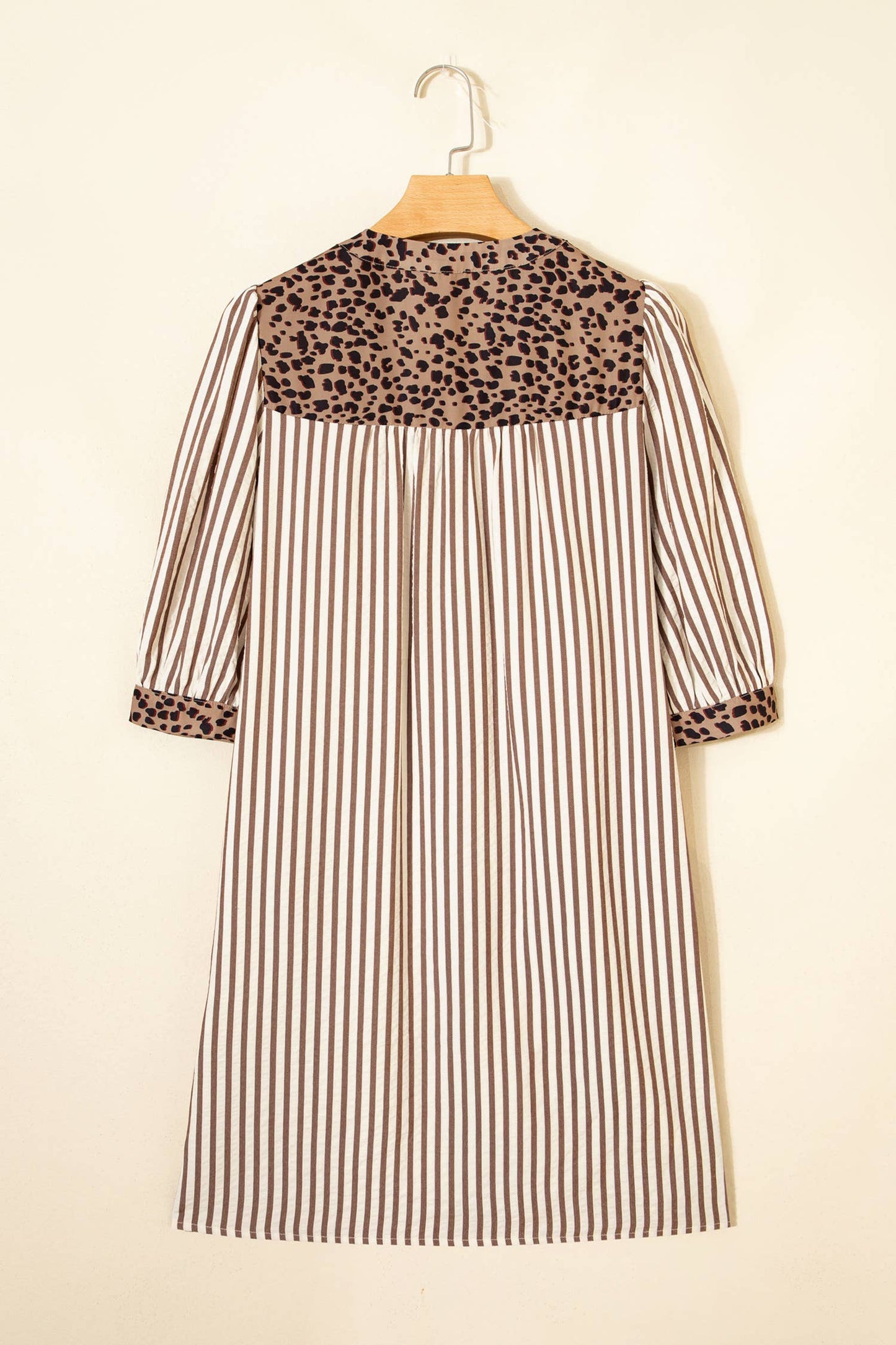 Leopard Trim Midi Dress