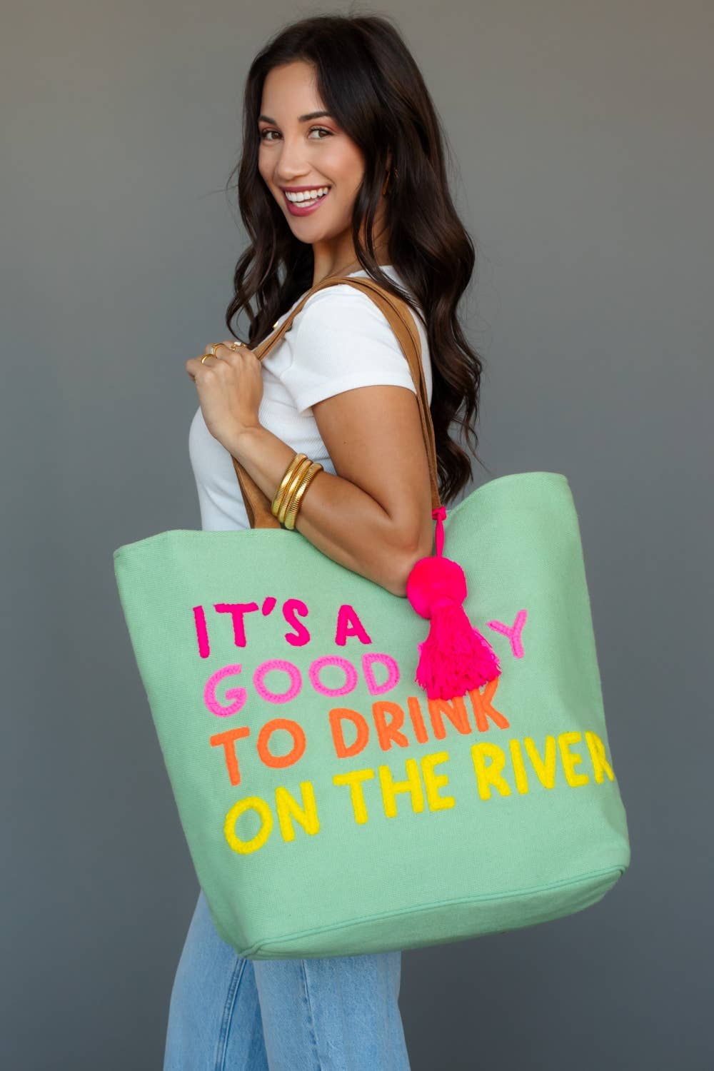 Mint Drink On The River Tote
