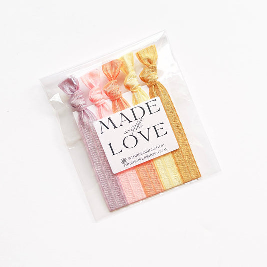 Pearl Hair Tie Pack - Set of 5 Elastic Hair Ties