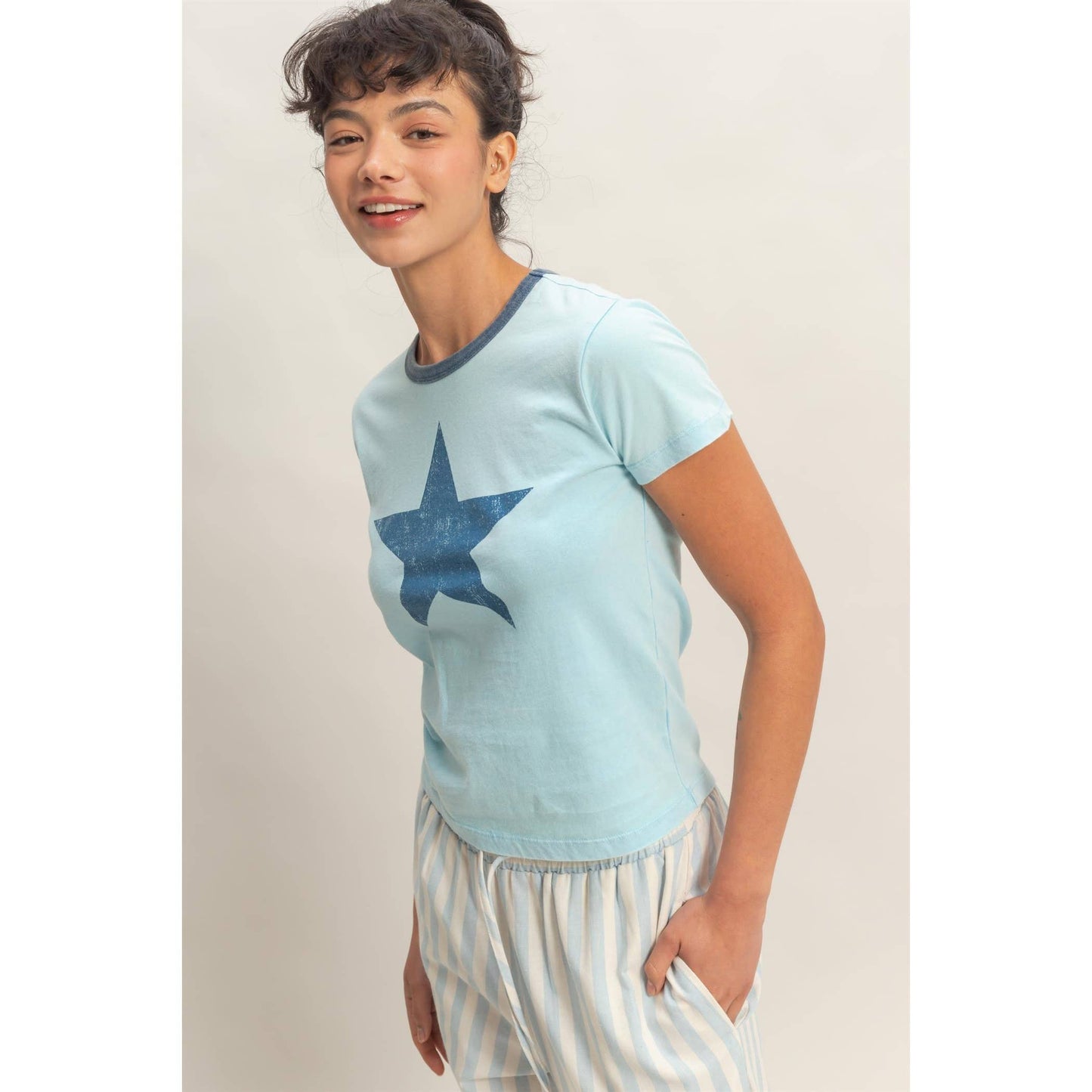 Star Graphic Crew Neck T-Shirt