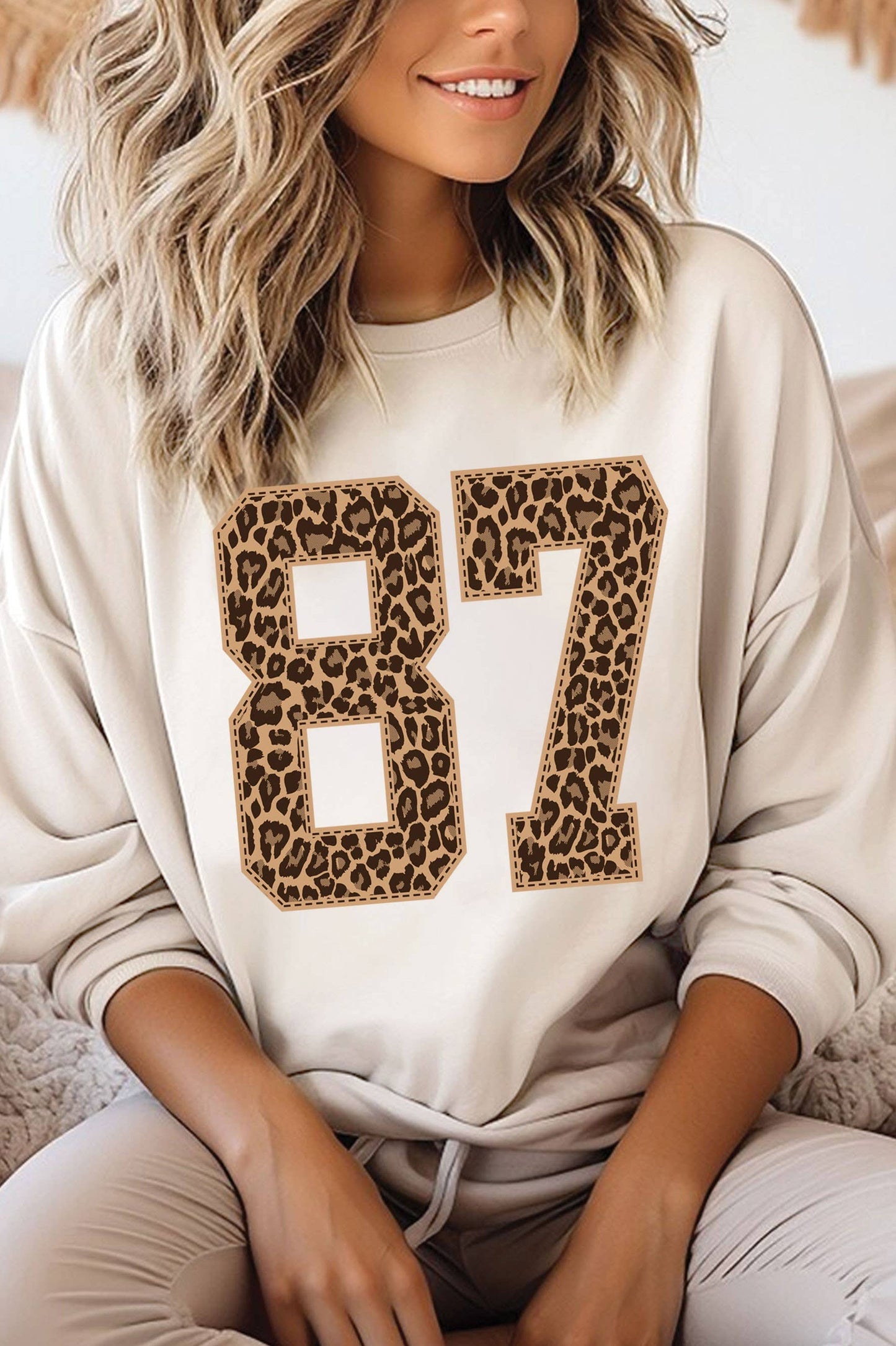 87 LEOPARD GRAPHIC BRUSHED SWEATSHIRTS