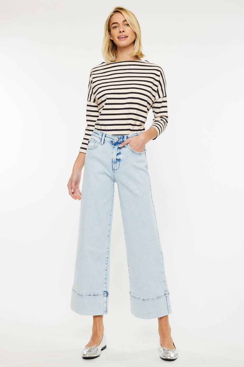 CRATER HIGH RISE CROPPED WIDE LEG JEANS