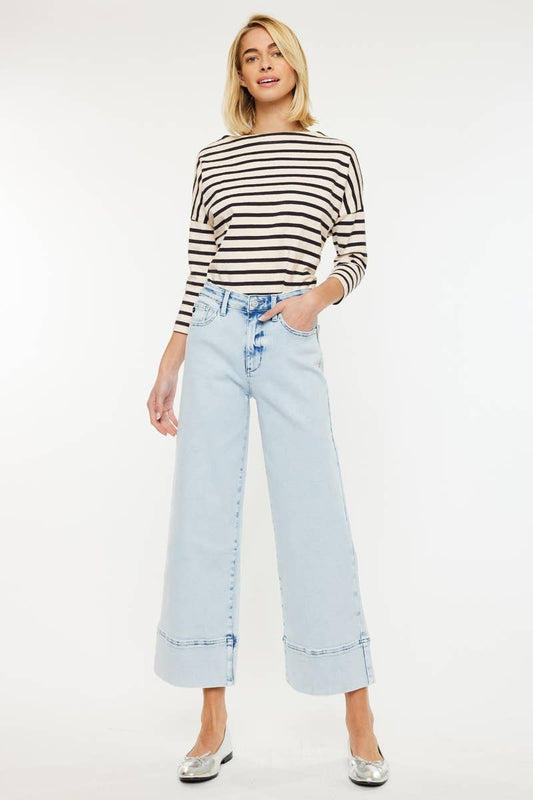 CRATER HIGH RISE CROPPED WIDE LEG JEANS