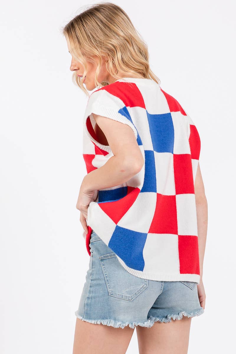 American Checker Sweater Vest