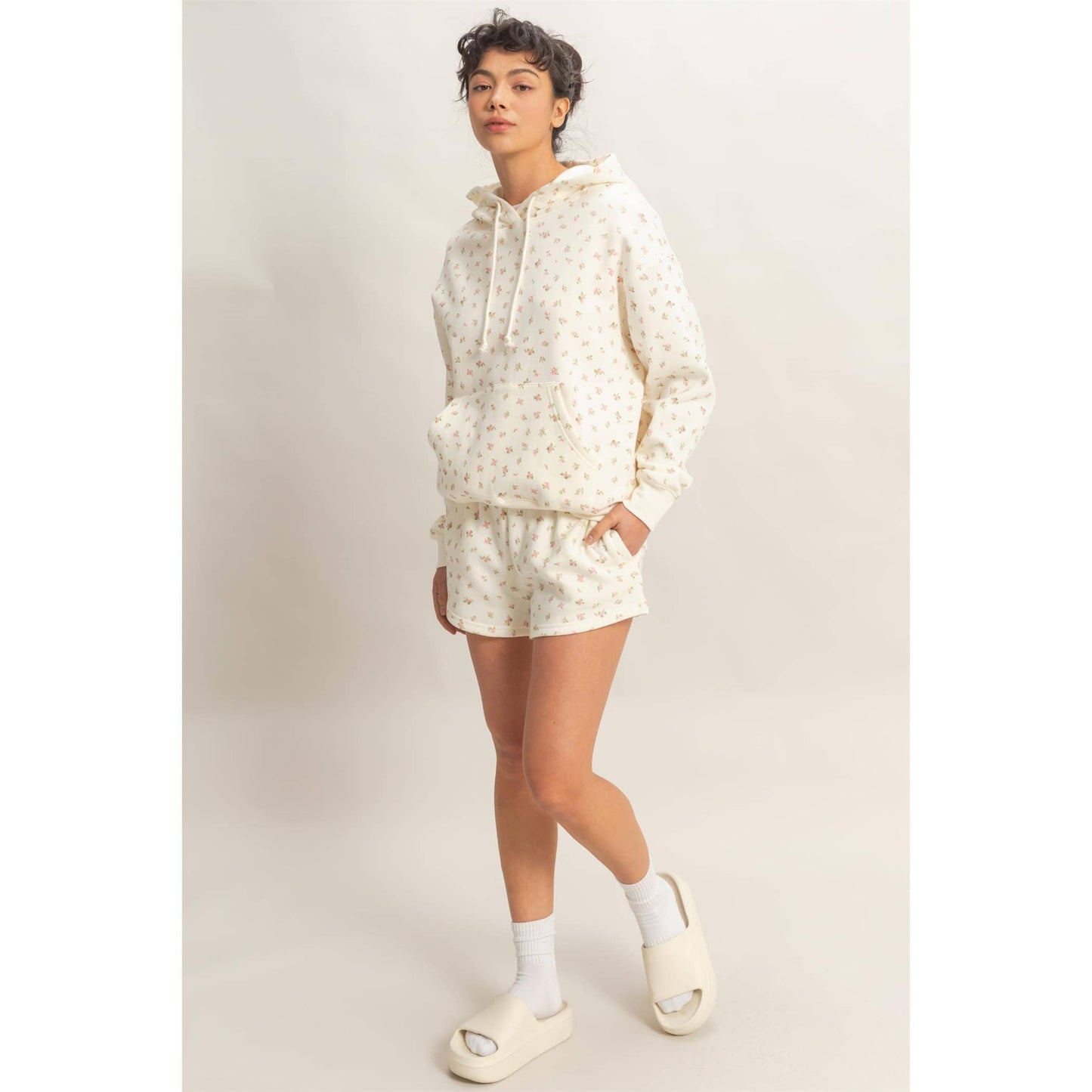 Ditsy Floral French Terry Shorts