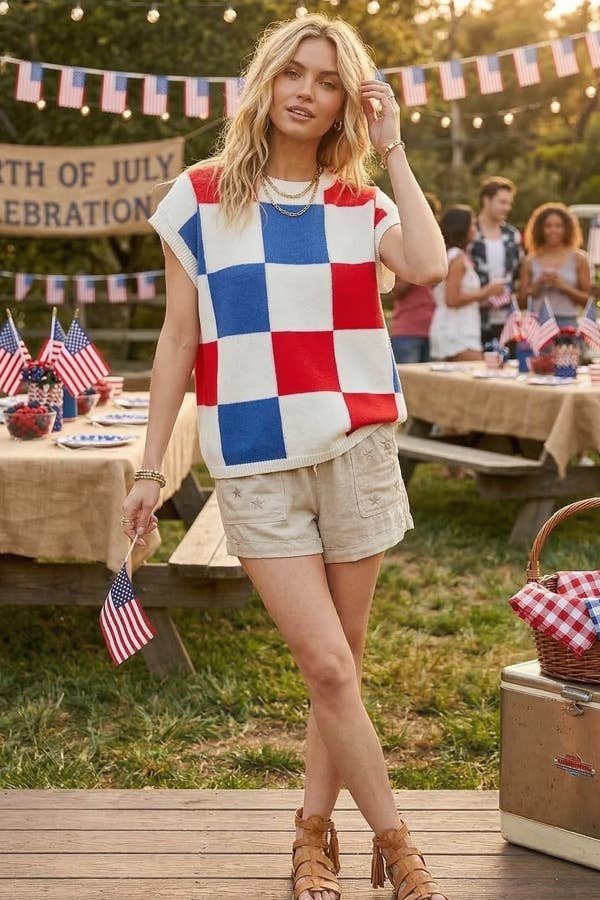American Checker Sweater Vest