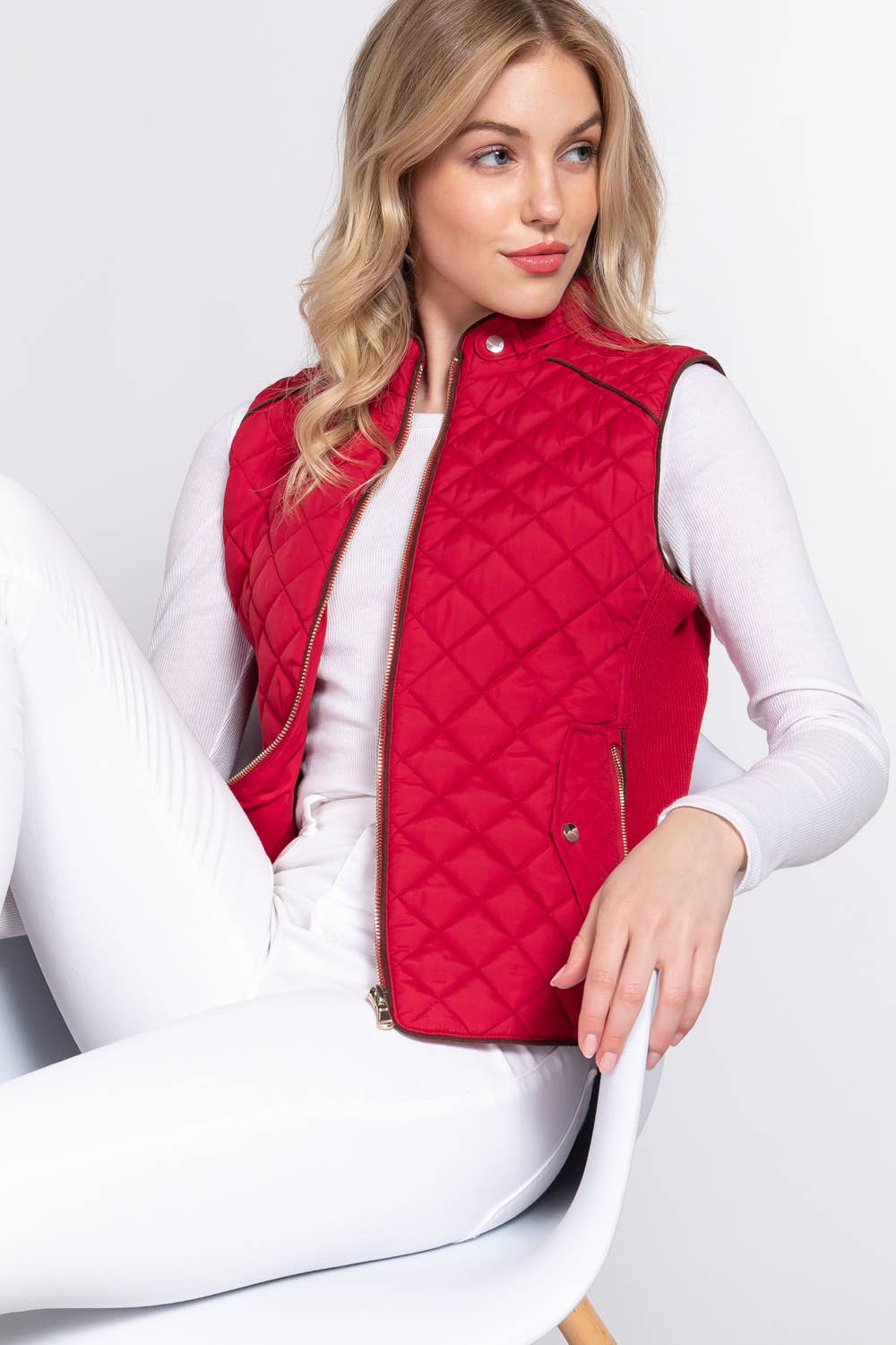 Suede Quilted Vest