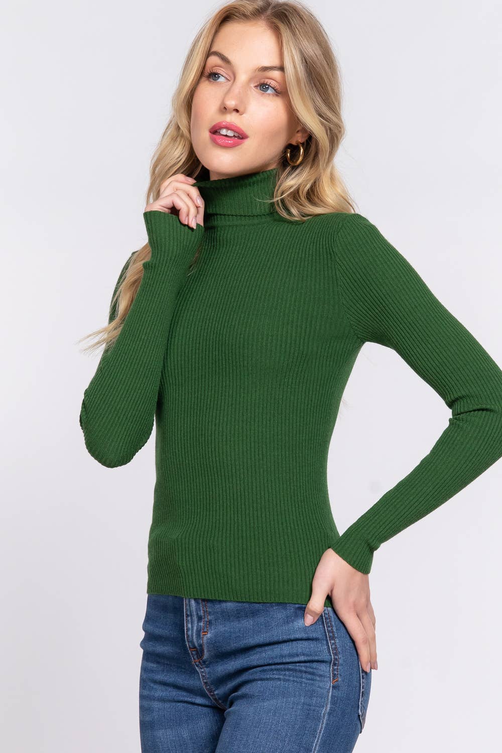 FITTED RIB TURTLE NECK