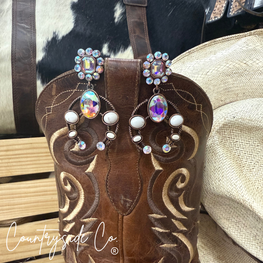 Rustic Chic Squash Blossom Statement Earrings