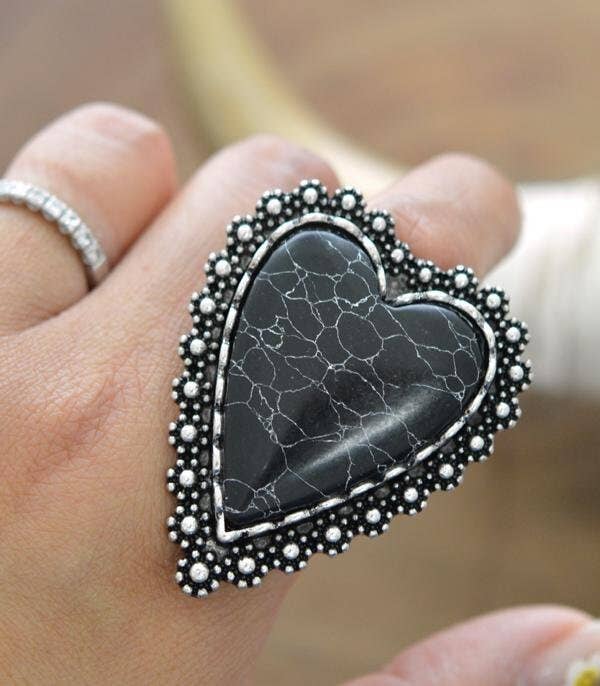 Western Statement Adjustable Heart Ring