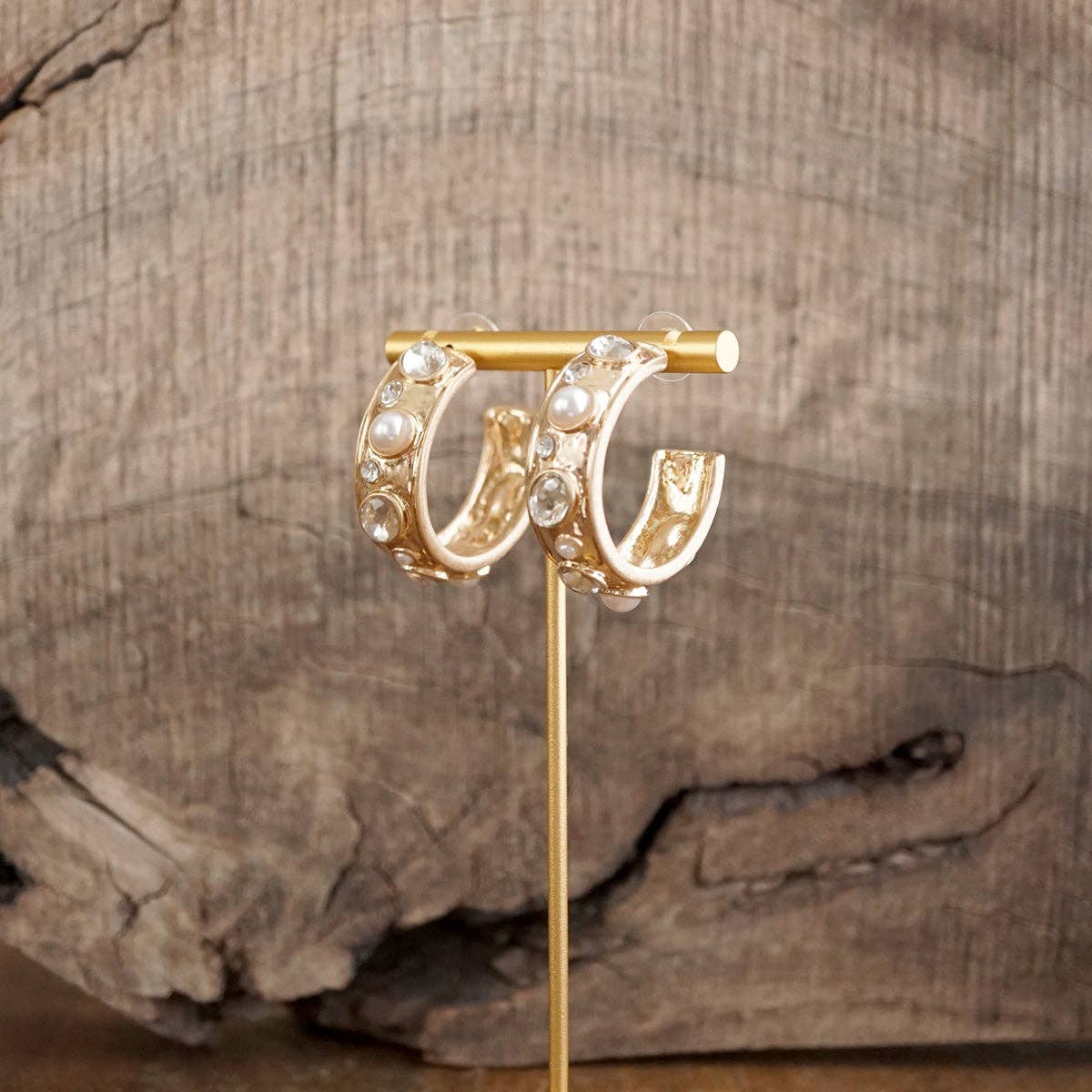 Celestial Glow – Jeweled Hoop Earrings
