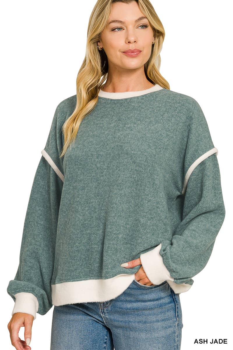 Contrast Trim Sweater