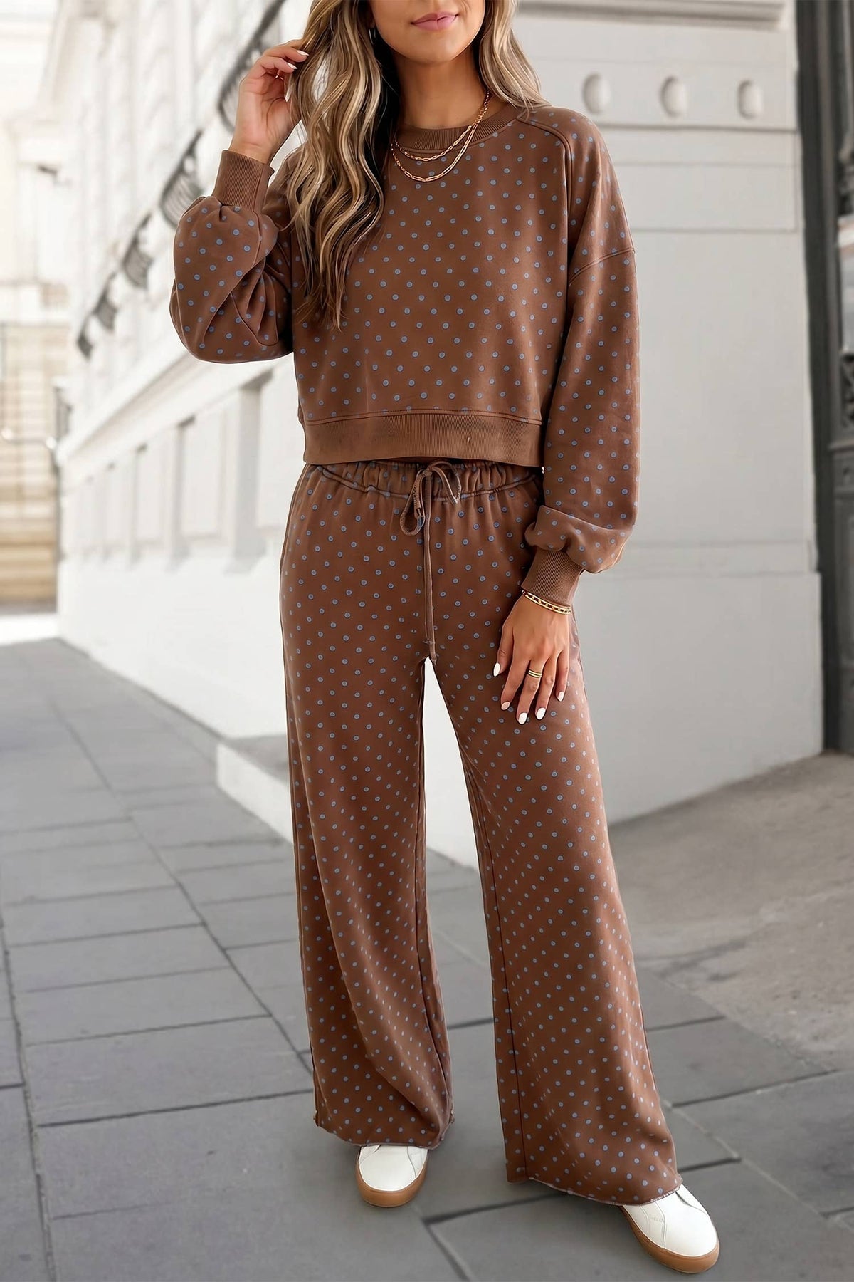Polka Dot Print High Waist Set