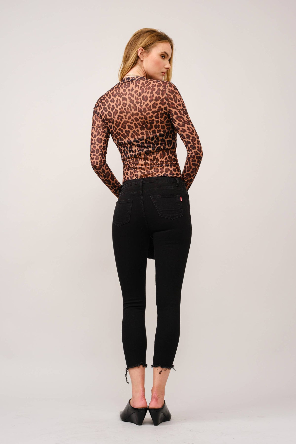 Leopard Mesh Top