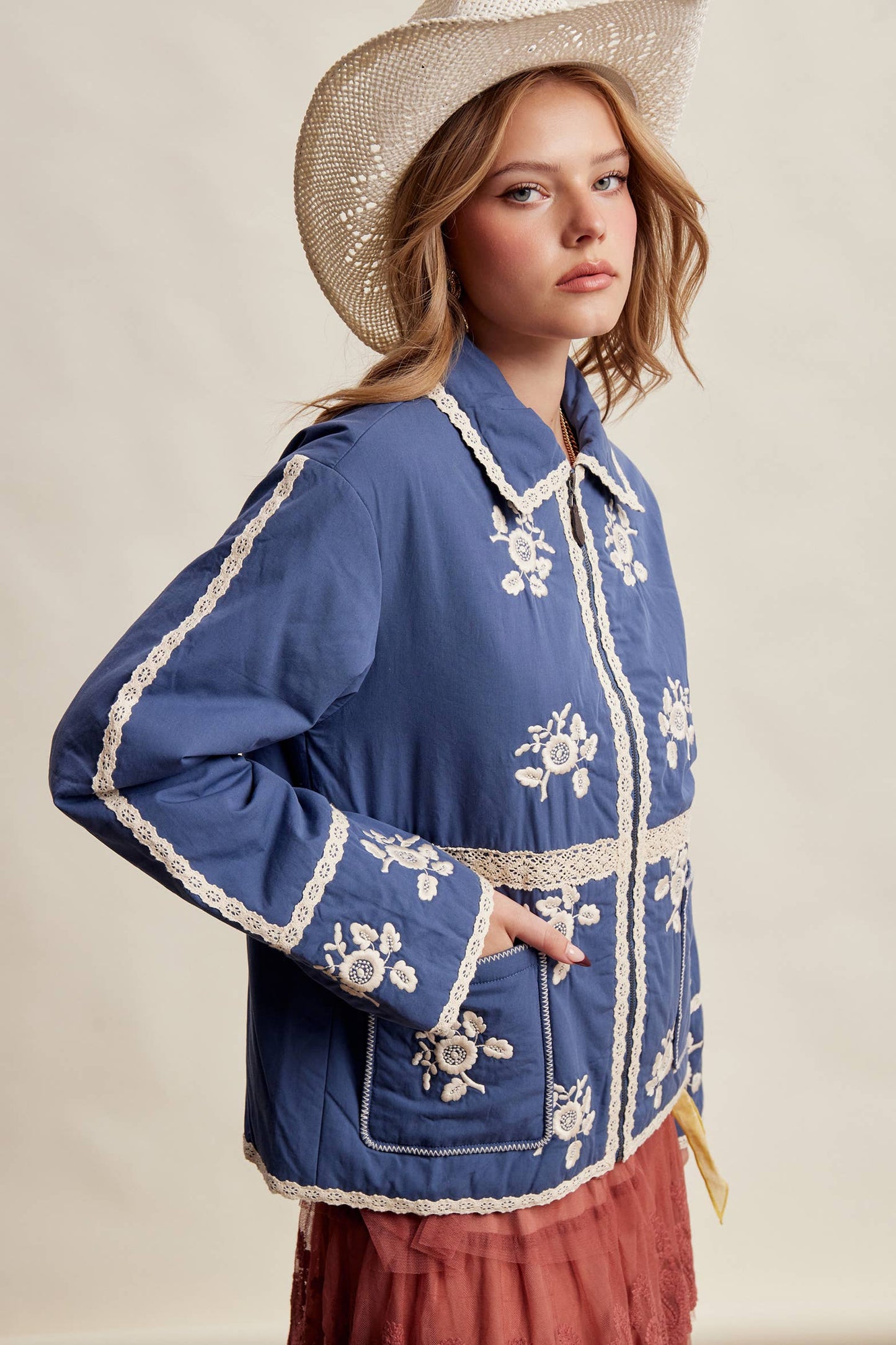 Embroidered Quilted Jacket