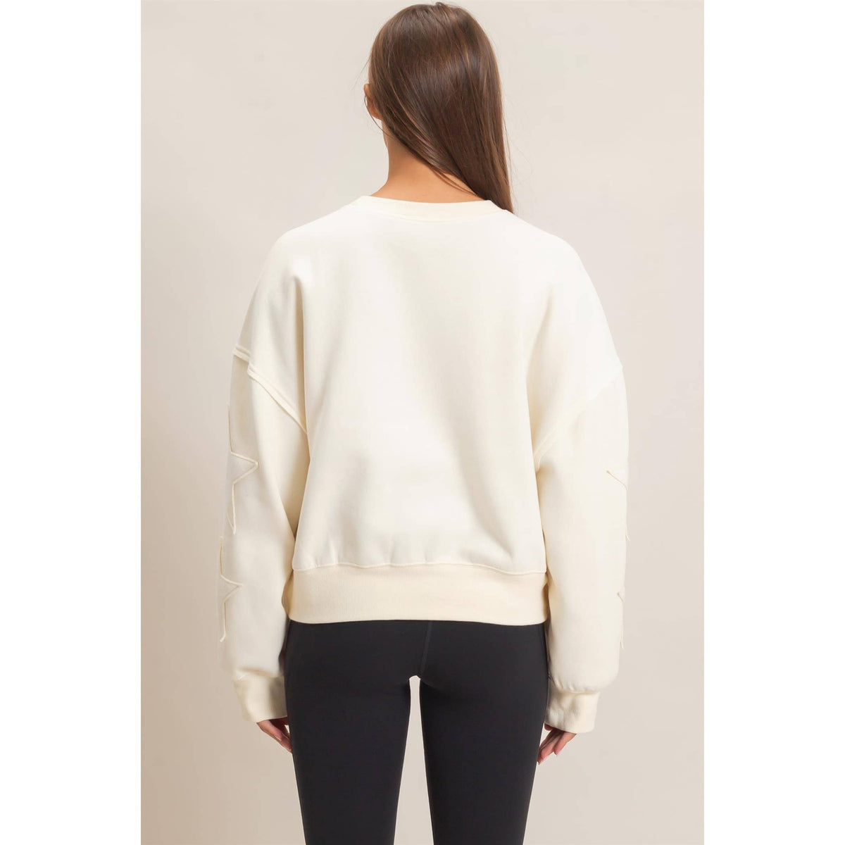 Star Patch Sleeve Sweatshirt