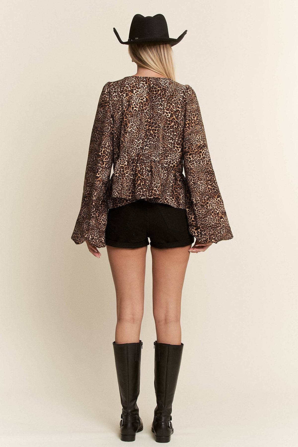 LEOPARD PRINT BOW FRONT TOP- Plus