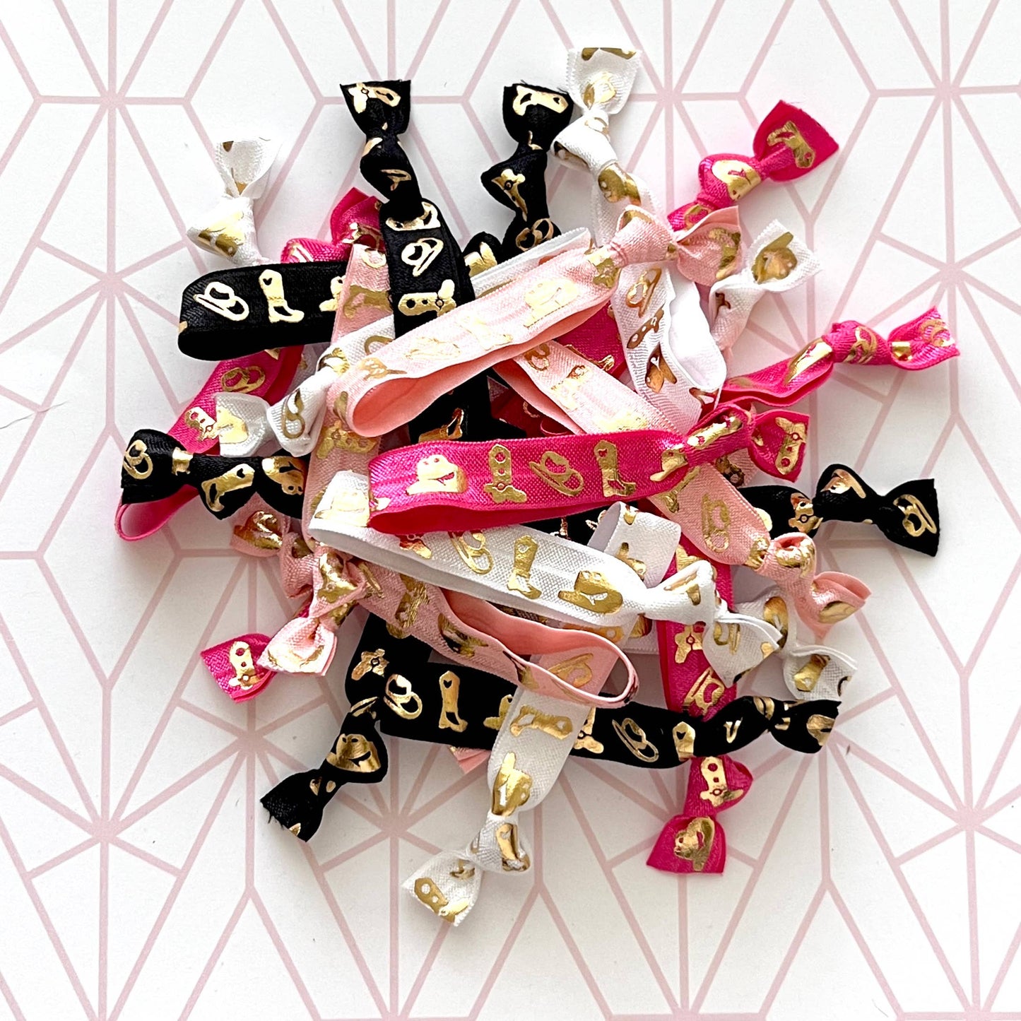 Gold Foil Cowboy Hat + Boots Hair Ties