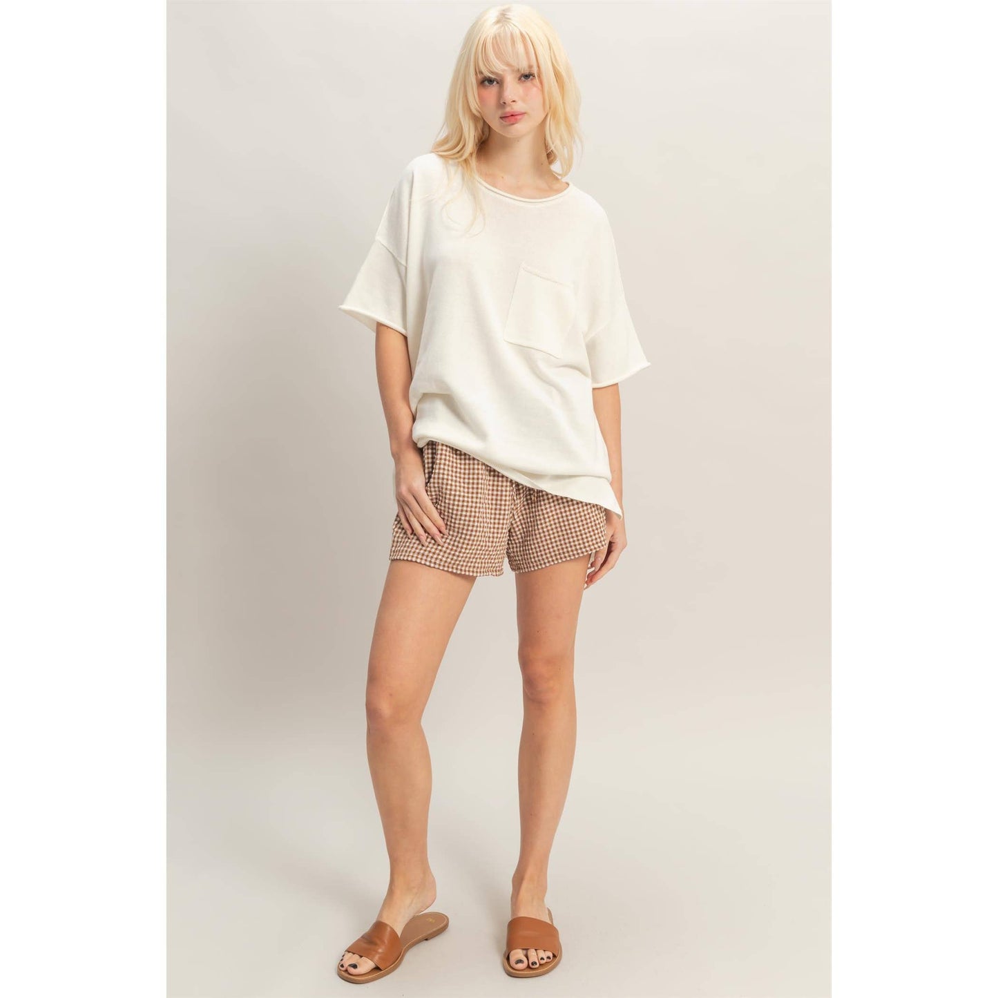 Gingham Relaxed Fit Shorts