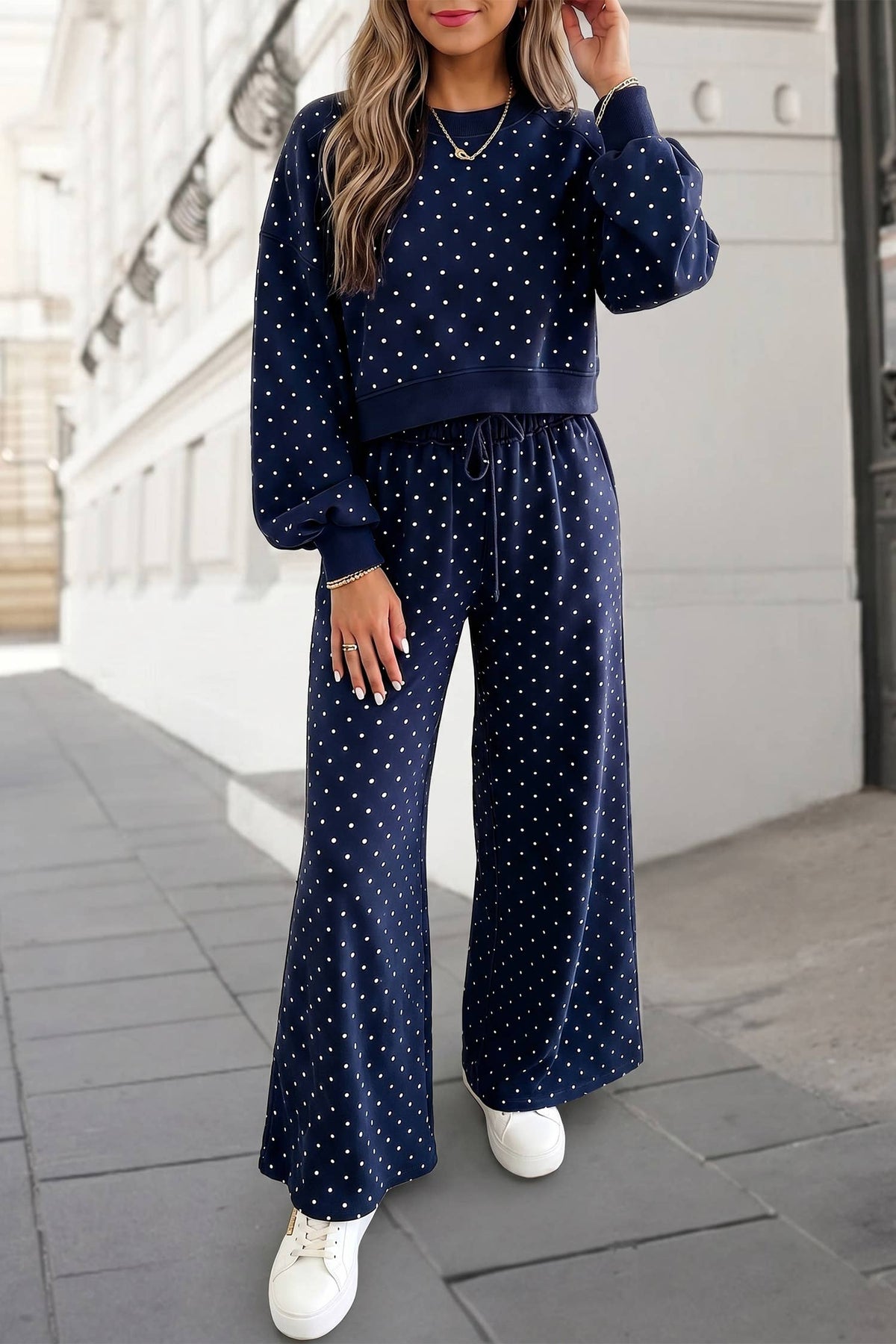 Polka Dot Print High Waist Set