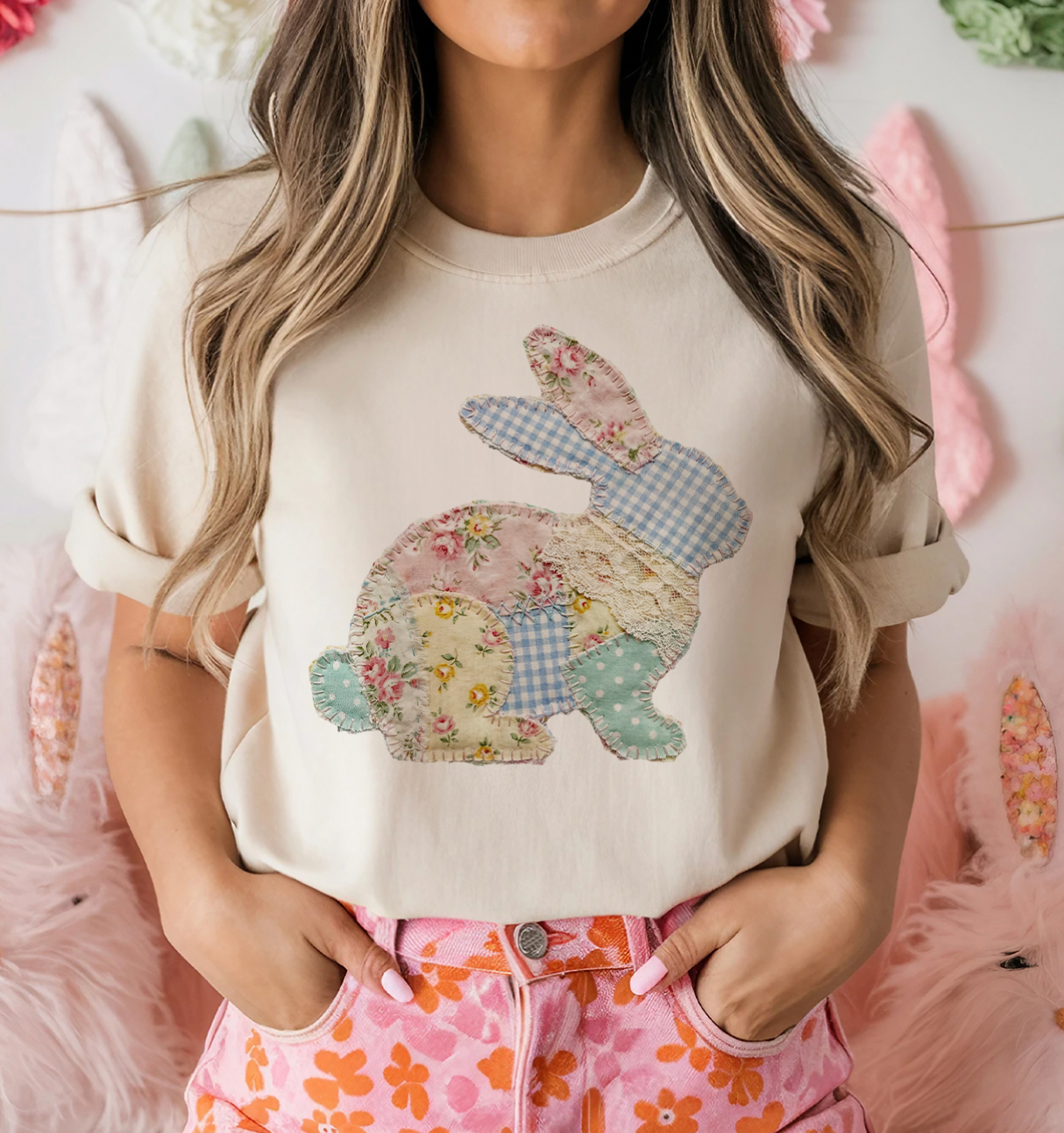 Patchwork Easter Bunny - Multiple Color Options