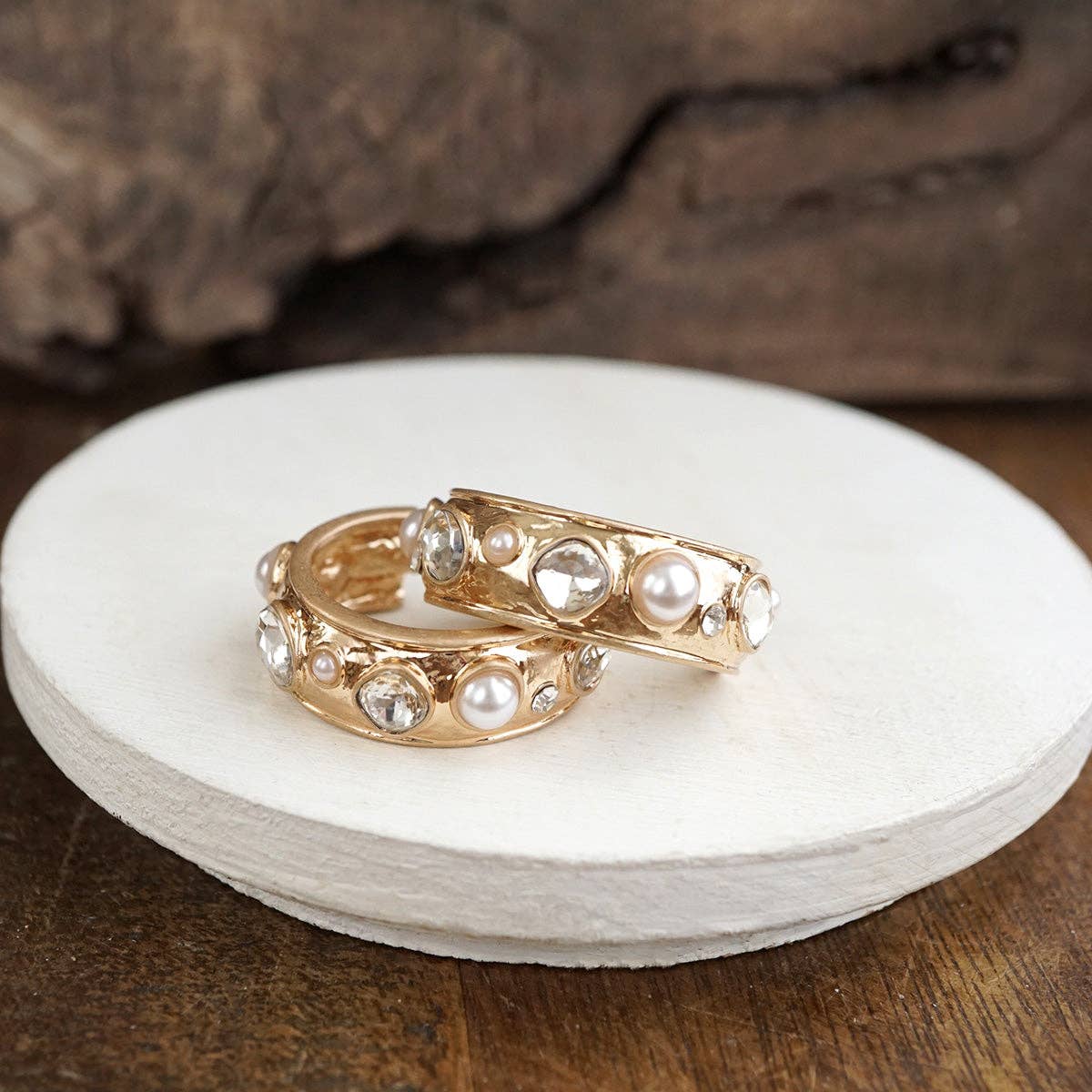 Celestial Glow – Jeweled Hoop Earrings