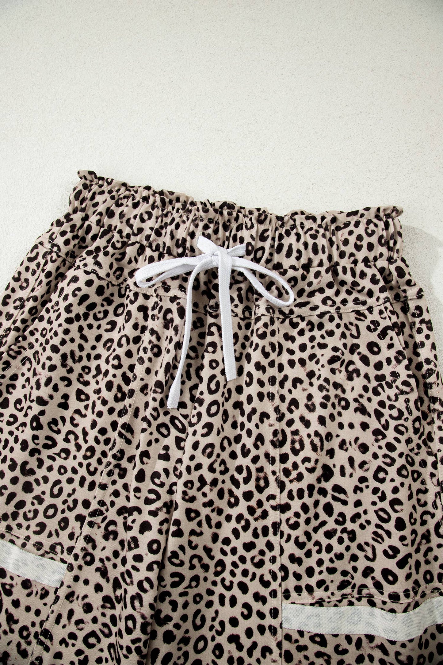 Animal Print Wide Leg Terry Knit Pants