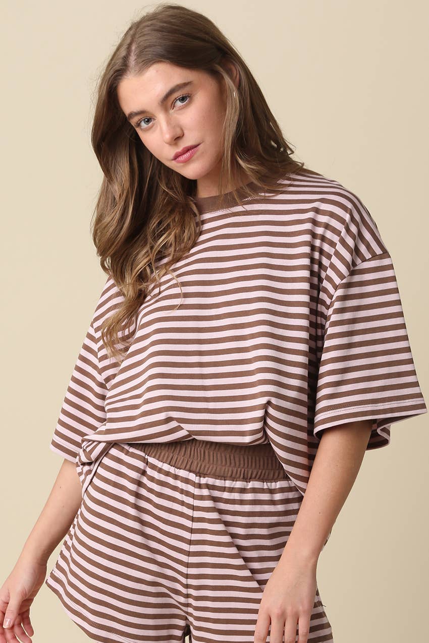 Lena Striped Relaxed-Fit Top