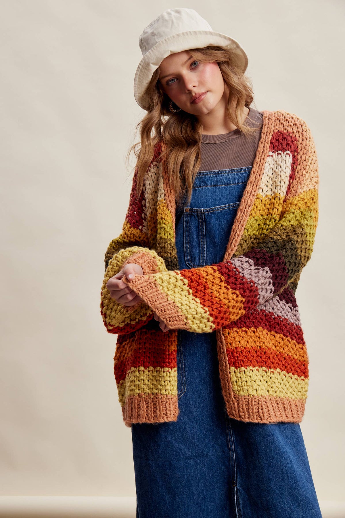 Rainbow Hand-Crochet Cardigan