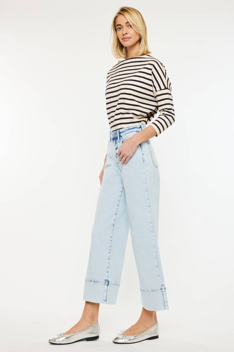 CRATER HIGH RISE CROPPED WIDE LEG JEANS
