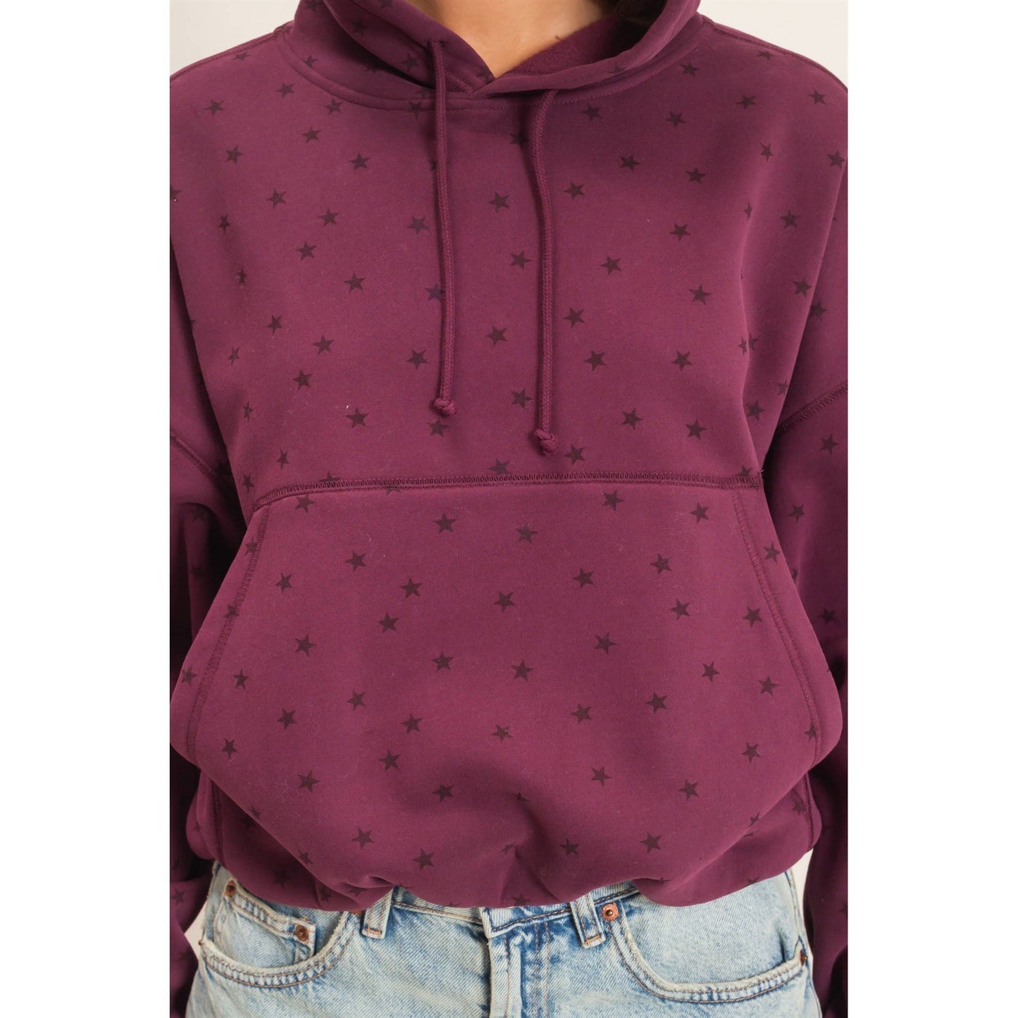 Star Print Bubble Hoodie