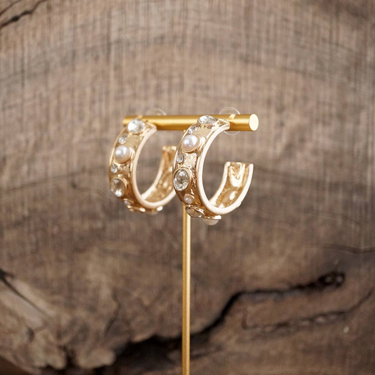 Celestial Glow – Jeweled Hoop Earrings
