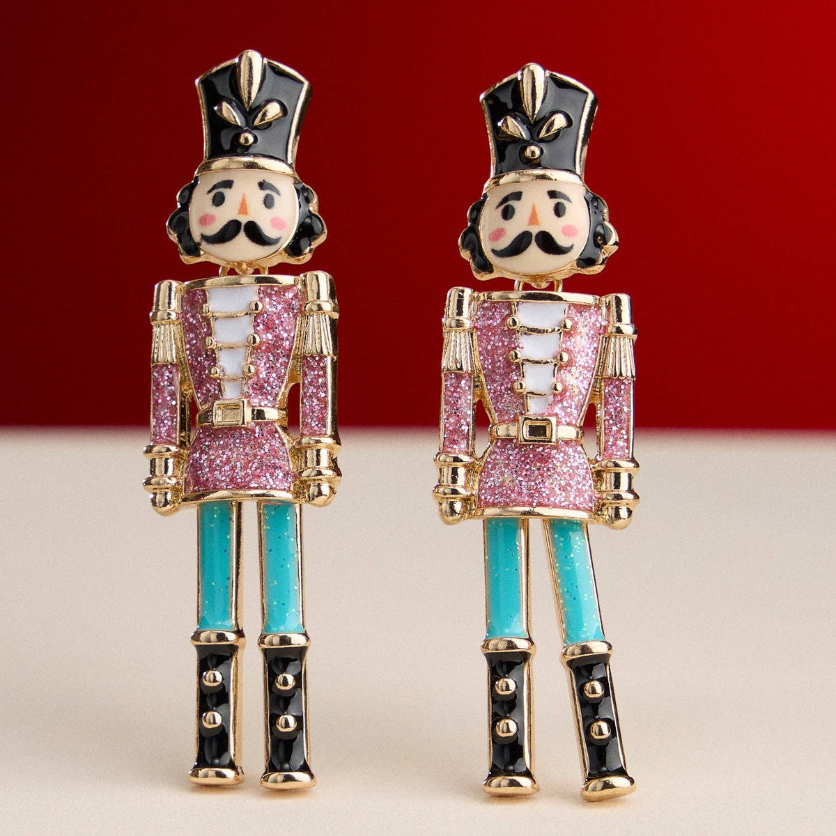 Elegant Nutcracker Drop Earrings | Holiday Soldier Charm