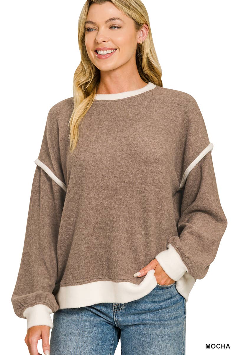 Contrast Trim Sweater