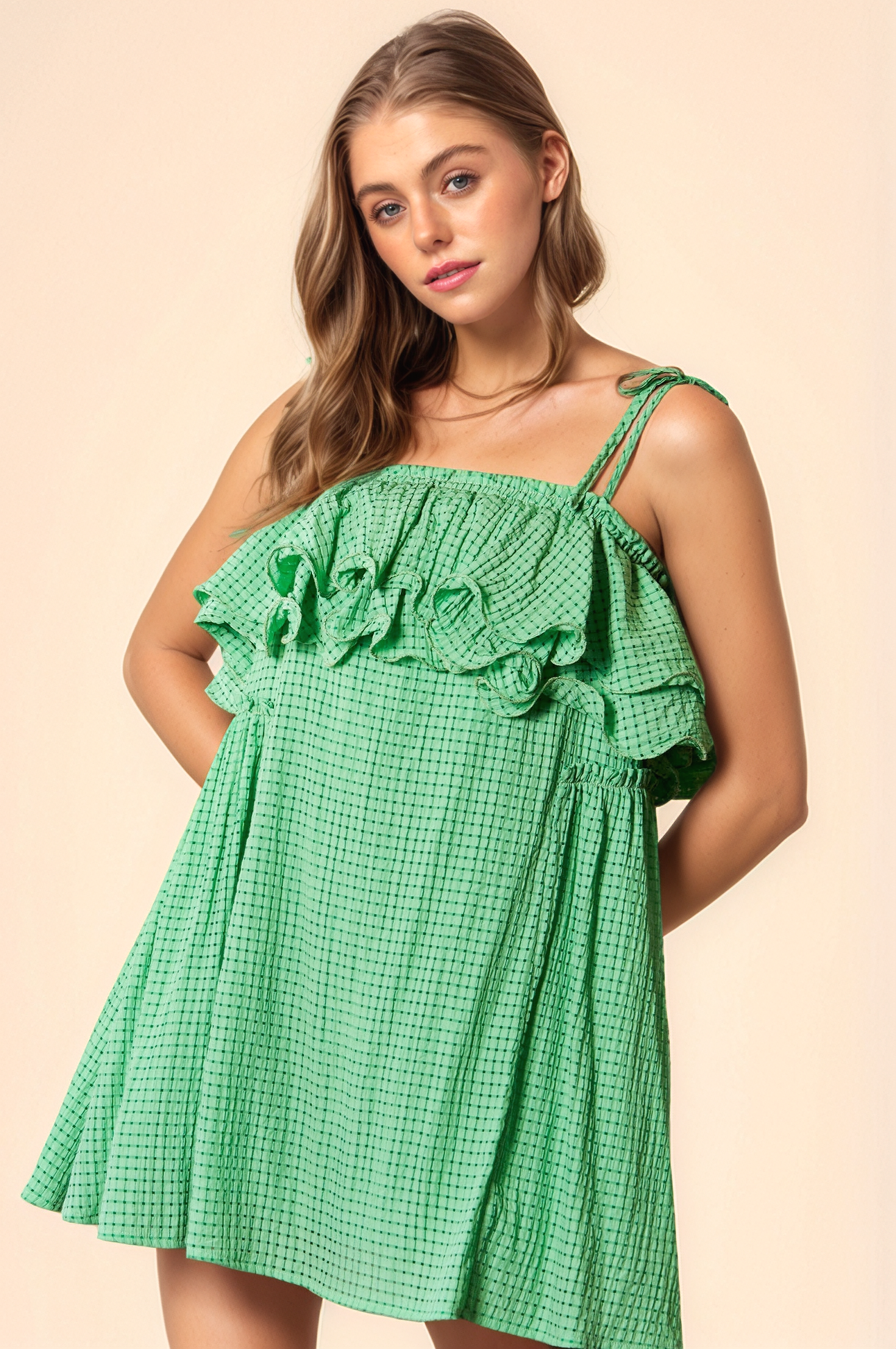 Checker Ruffled Dress