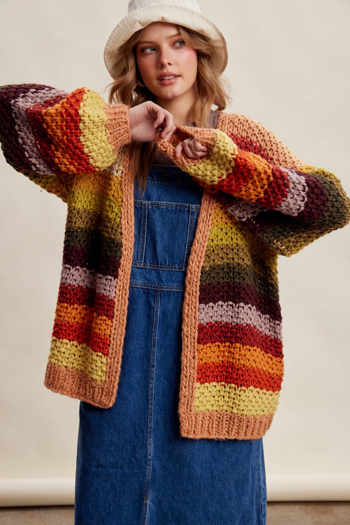 Rainbow Hand-Crochet Cardigan